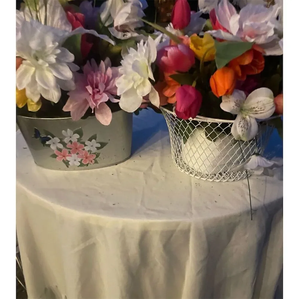 Please read! Multicolor artificial Flower Basket Door Decoration Dahlias Tulips